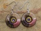 Ammo Earrings Pink & Purple Ombre Wheels with Lavender Crystal