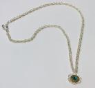 Ammo Pendant Necklace-Blue Zircon Center