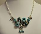 Turquoise and Silver Disk Necklace