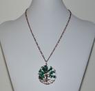 Tree of Life Pendant Necklace-Malachite, Copper, Bronze