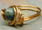 Copper Wrapped Swirl Ring with Unakite
