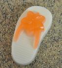 Orange/White Guest Size Flip Flops Soap-Pair